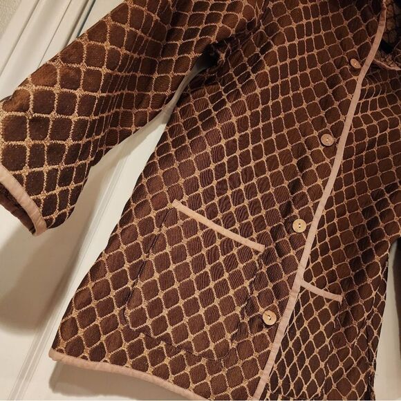 Katie Todd brown and tan button up jacket M - Picture 3 of 5